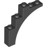 Lego kostka (kostička) 1x5x4 oblouk, černá (233926, 4159140, 4519925, 6075062)